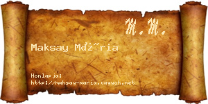 Maksay Mária névjegykártya