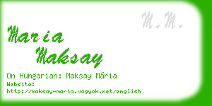 maria maksay business card